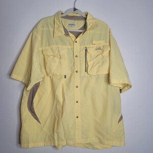 Natural Gear Men’s 2XL Yellow Fishing Shirt Short Sleeve Vented Double Pockets